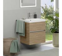 Geberit Acanto Lavabo avec meuble bas evineo ineo5 evo l: 60 cm, 2 tiroirs, avec poignée encastrée,, 500620018+BE0975OA,