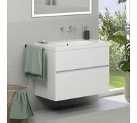 Geberit Acanto Lavabo avec meuble bas evineo ineo5 evo l: 90 cm, 2 tiroirs, avec poignée encastrée,, 500624012+BE0978WM,