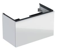 Geberit Acanto armoire sous lavabo 500612, 890x535x476mm, Couleur (avant/corps): verre blanc / blanc laquÃ© brillant - 500.612.01.2