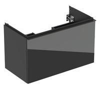 Geberit Acanto meuble sous-lavabo, 1 tiroir et 1 tiroir intérieur, 890x535x475mm, 500.612.JK.2, Couleur: Corps : lava / mat Façade : lava / verre brillant, Poignée : lava / mat