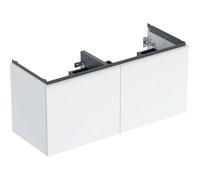 Geberit Acanto meuble sous lavabo double, 2 tiroirs et 2 tiroirs intérieurs, suspendu, 1184x541x475mm, 503007011, Couleur: Corps et façade : blanc / brillant, poignée : blanc / mat - CM