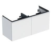 Geberit Acanto meuble sous lavabo double, 2 tiroirs et 2 tiroirs intérieurs, suspendu, 1184x541x475mm, 503007011, Couleur: Corps et façade : blanc / brillant, poignée : blanc / mat - CM