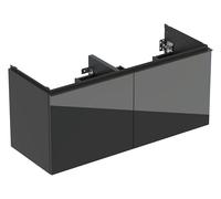 Geberit Acanto meuble sous lavabo double, 2 tiroirs et 2 tiroirs intérieurs, suspendu, 1184x541x475mm, 503007JK2, Couleur: Corps : lava / mat Façade : lava / verre brillant, Poignée : lava / mat - CM