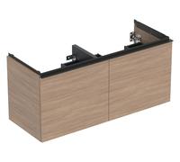 Geberit Acanto meuble sous lavabo double, 2 tiroirs et 2 tiroirs intérieurs, suspendu, 1184x541x475mm, 503007JH1, Couleur: Corps et façade : chêne/mélamine structure bois, poignée : lave/ mat - CM