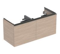 Geberit Acanto meuble sous lavabo double, 2 tiroirs et 2 tiroirs intérieurs, suspendu, 1184x541x475mm, 503007JH1, Couleur: Corps et façade : chêne/mélamine structure bois, poignée : lave/ mat - CM