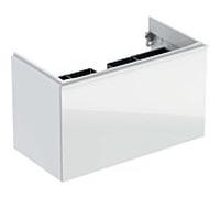 Geberit Acanto armoire sous lavabo 500612, 890x535x476mm, Couleur (avant/corps): verre blanc / blanc laqué brillant - 500.612.01.2