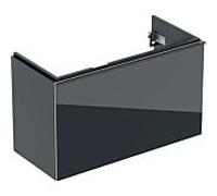 Geberit Acanto Meuble sous-lavabo Compact 500616, 890x535x416mm, Couleur (avant/corps): Verre Noir / Noir laquÃ© mat mat - 500.616.16.1