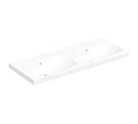 Geberit Acanto vasque double 500628018 120 x 48,2 cm, avec trop-plein, sans trou pour robinetterie, blanc KeraTect