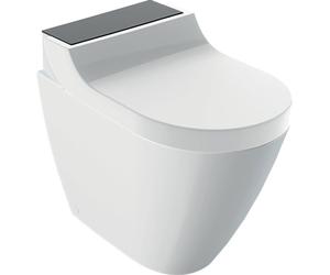 Geberit AquaClean Tuma Comfort WC japonais sur pied - sans bride - plan de couverture en verre noir - brillant blanc 146.310.sj.1