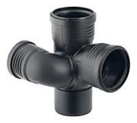 Geberit arbre en PP Silent 390463141 DN 90/75/90, 87,5 degrés, droite, optimisé pour le son