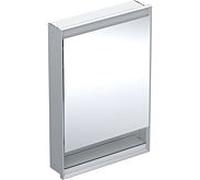 Geberit ONE armoire de toilette avec ComfortLight, 1 porte, avec niche, encastrée, aluminium anodisé, 60x90cm, 505821001, Exécution: Butée à droite - CM