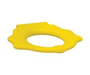 Geberit Bambini anneau de siège de toilette 573372000 avec fonction de support, design tortue, jaune signalisation