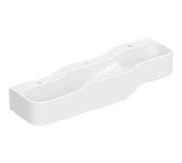 Geberit Bambini jeu et lavabo, L:140cm, 3 places de lavage, bassin plus bas à gauche, sans trop-plein, 502.975., Couleur: blanc alpin / sans décor / Hanhnloch au centre, à gauche et à droite