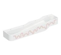 Geberit Bambini jeu et lavabo, L:180cm, 4 places de lavage, bassin plus bas à gauche, sans trop-plein, 502.977., Couleur: blanc alpin / Décor : rouge carmin - orange / Trou de Hanhn à gauche et à droi