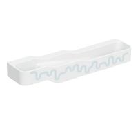 Geberit Bambini paysage de jeu et de lavage, L:180cm, 4 places de lavage, bassin plus profond à droite, sans trop-plein, 502.978., Couleur: blanc alpin / décor : bleu océan - bleu clair / sans trou de