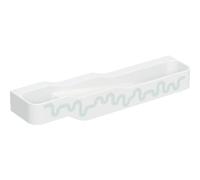 Geberit Bambini paysage de jeu et de lavage, L:180cm, 4 places de lavage, bassin plus profond à droite, sans trop-plein, 502.978., Couleur: blanc alpin / décor : vert forêt - vert clair / sans trou de