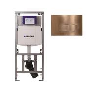 Geberit Bâti-support encastrable - UP320 - plaque de commande QeramiQ metal - DualFlush - boutons rectangulaires - Cuivre SW706197 0701131