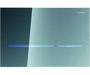 Geberit - Bouton Geberit Sigma80, pour double volume de décharge : verre miroir O (242.618.SM.1)