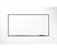 Plaque de fixation Geberit Sigma30, pour rinÃ§age/arrÃªt de la chasse deau, Ã visser, Coloris: blanc / chromÃ© brillant - 115.893.KJ.1