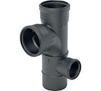 Geberit Branche d'angle de courbure combi PP Silent 390560141 DN 100/100/70, 87,5 degrés, droite, optimisée pour le son