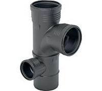 Geberit Branche d'angle de pliage combiné Silent PP 390470141 DN 90/90/50, 87,5 degrés, gauche, optimisée pour le son