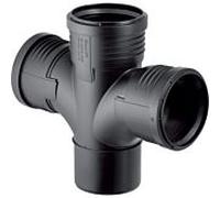 Geberit Branche PP silencieuse 390466141 DN 90/90/90, avec rayon intérieur, 87,5 degrés, double