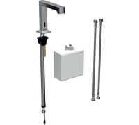 Robinetterie de lavabo Geberit Brenta, saillie 195mm, alimentation par pile, avec mitigeur thermostatique, avec boîtier de fonction AP, 116178211, Couleur: chromé brillant - CM