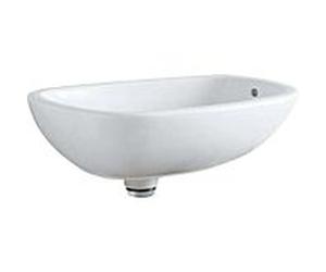 Geberit Citterio monté lavabos 500543011 56x40cm, sans trou de coulée, avec robinet de vidange KeraTect / blanc