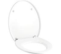 Geberit Cleo abattant de toilettes 573660000 blanc, charnières chromées, pour toilettes 205900
