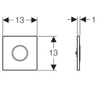 Geberit, commande pour urinoir avec déclenchement électronique du rinçage, alimentation au réseau, plaque de recouvrement type 10, 116025KK1, Couleur: blanc / plaqué or - CM