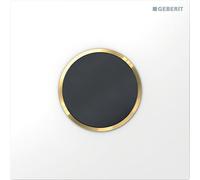 Geberit, commande pour urinoir avec déclenchement électronique du rinçage, alimentation par pile, plaque de recouvrement type 10, 116.035.KK.1, Couleur: blanc / plaqué or