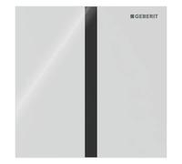 Geberit, commande pour urinoir, type 40 plaque de recouvrement, avec déclenchement électronique du rinçage, alimentation au réseau, square, verre, 116.227.SI.1, Couleur: Blanc