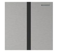 Geberit, commande pour urinoir, type 40 plaque de recouvrement, avec déclenchement électronique du rinçage, alimentation par pile, square, acier inox, 116237FW1, Couleur: acier inoxydable brossé - CM