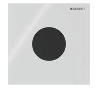 Geberit, commande pour urinoir, type 40 plaque de recouvrement, avec déclenchement électronique du rinçage, alimentation au réseau, round, verre, 116024SI1, Couleur: Blanc - CM