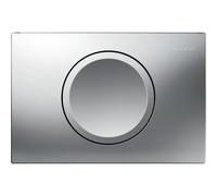 Plaque d'actionnement ronde Geberit Delta 15 115120465, chromée mate, pour chasse d'eau, arrêt et chasse d'eau