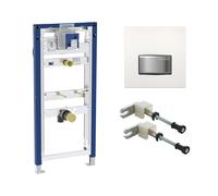 Geberit Duofix Bâti-support d’urinoir H: 112 cm, plaque de déclenchement Square type 50, plaque de déclenchement, accessoires d’installation et de raccordement, 111616002+116016115#SET,