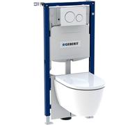 Geberit Duofix ensemble WC avec réservoir encastré 12cm H112cm avec iCon WC suspendu Rimfree blanc brillant 118.404.11.1