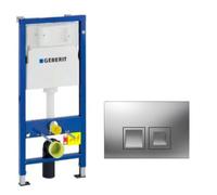 Geberit - Ensemble bati-support Geberit Duofix UP100 + reservoir pour WC 112 cm + Plaque DELTA50 + Manchon de raccordement (458.103.00.1-2