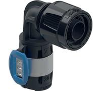 Geberit, équerre de transition FlowFit 90° avec MasterFix, PPSU DN12/15 16mm