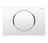 Plaque de fixation Geberit Sigma10 pour rinÃ§age et arrÃªt de la chasse deau, Coloris: blanc / chromÃ© brillant - 115.758.KJ.5