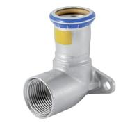 Geberit Geberit Coude de raccordement gaz Mapress 90°, acier inoxydable, 15 mm x Rp 1/2, L 43 mm Quantité:1