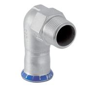 Geberit Geberit coude de transition Mapress d 15xR 1/2, sans plomb, 90°, mâle AG, acier inoxydable Quantité:1