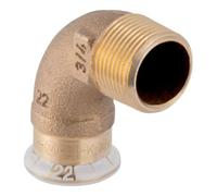 Geberit Geberit coude de transition Mapress d 18mm x R 1/2, Cu, 90°, mâle, laiton rouge Quantité:1