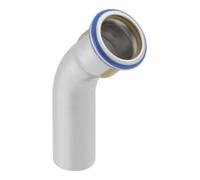 Geberit Geberit Coude gaz Mapress 45°, avec embout, acier inox, d=28 mm Quantité:1