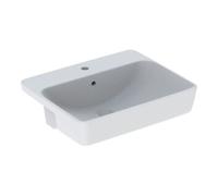 Geberit Geberit Demi-lavabo encastré VariForm 55x45 cm, avec robinet, trop-plein, carré, blanc Quantité:1