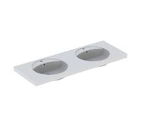 Geberit Geberit Double vasque Preciosa 130x55 cm, avec trou de robinet, trop-plein, blanc Quantité:1