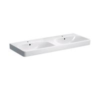 Geberit Geberit Double vasque Smyle Square 120x48 cm, avec trou de robinet, trop-plein, blanc Quantité:1