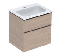 Geberit Geberit Ensemble meuble-lavabo iCon 60x63x48 cm, blanc, chêne, poignée lava mat Quantité:1