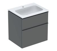 Geberit Geberit Ensemble meuble lavabo iCon 60x63x48 cm, blanc/KeraTe, robinetterie/frontal/grille laquée mate Quantité:1
