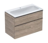 Geberit Geberit Ensemble meuble vasque iCon 90x63x48cm, blanc, noyer/poignée lava mat Quantité:1